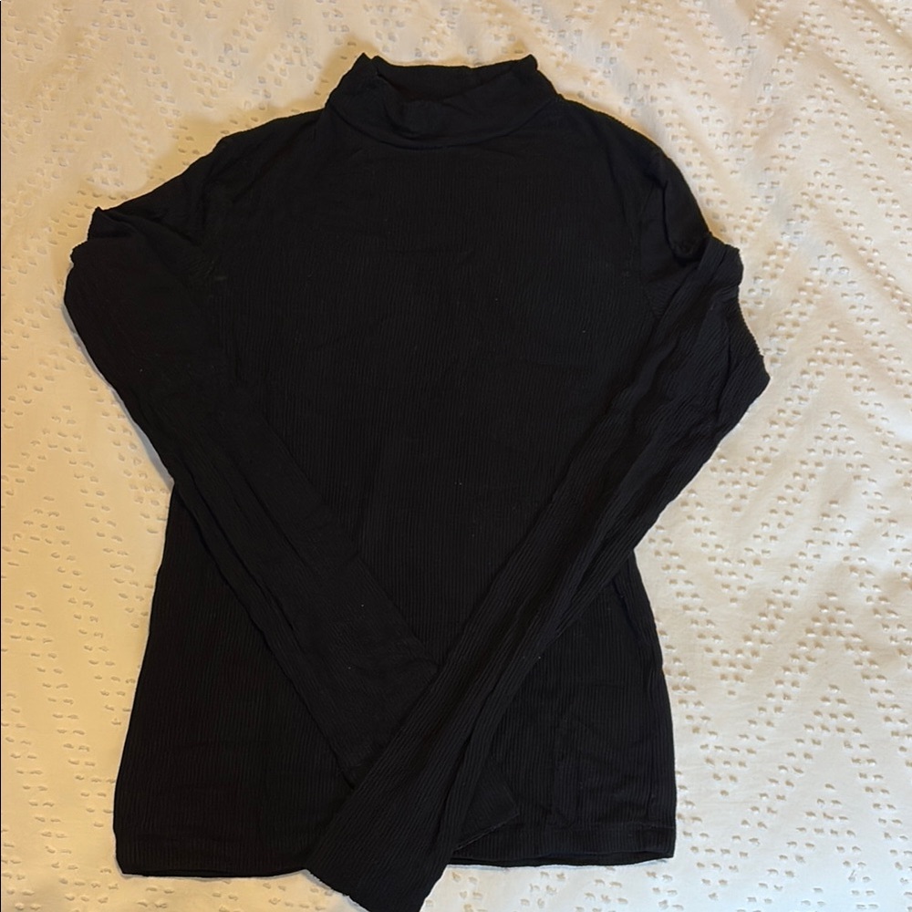 Women's Black Turtleneck Top